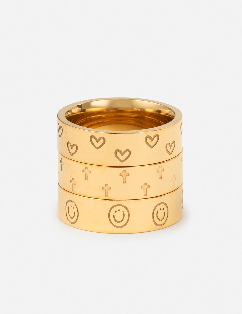 Peace Engraved Ring Set - Two & Gathered