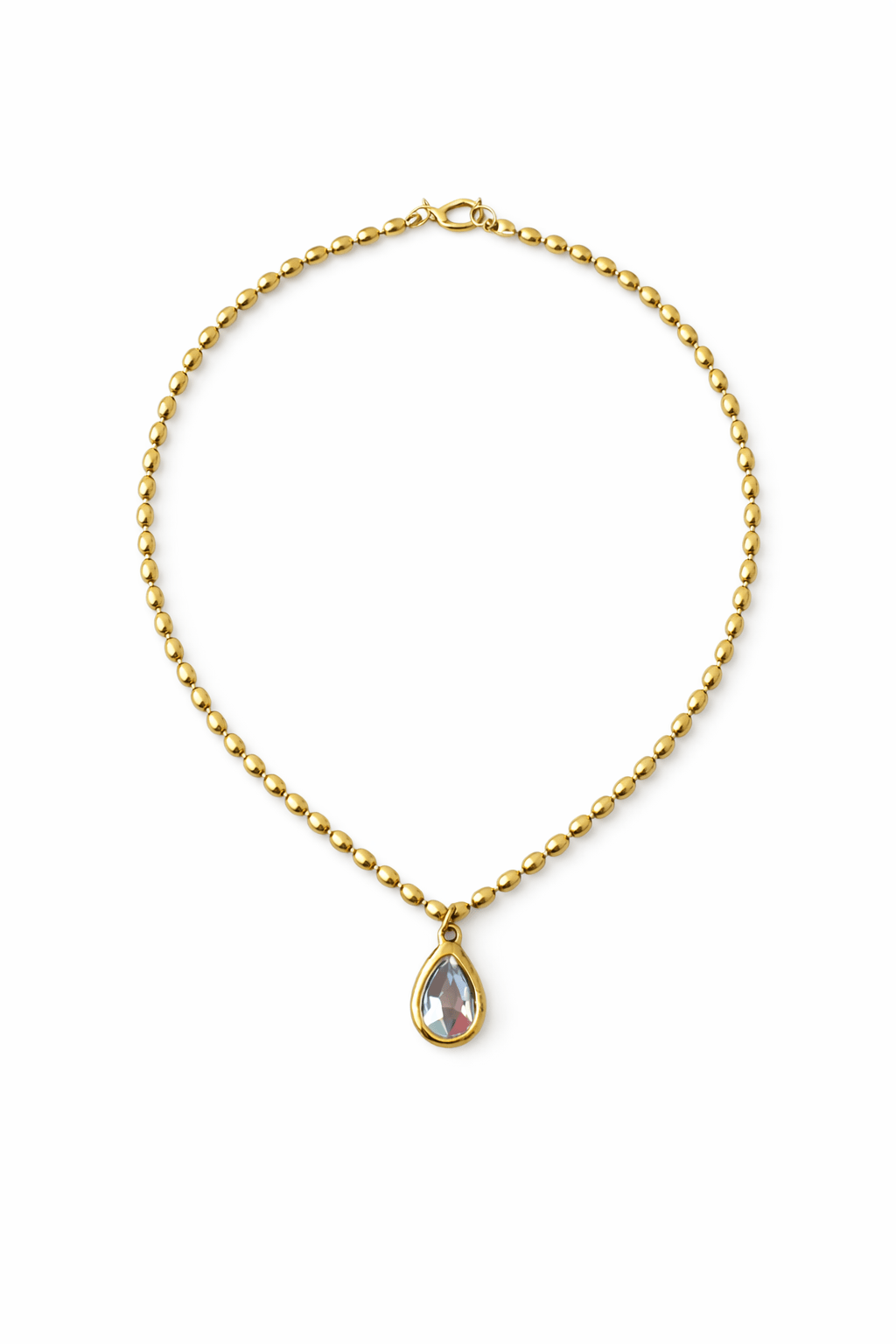 Pear Bezel CZ Necklace - Two & Gathered
