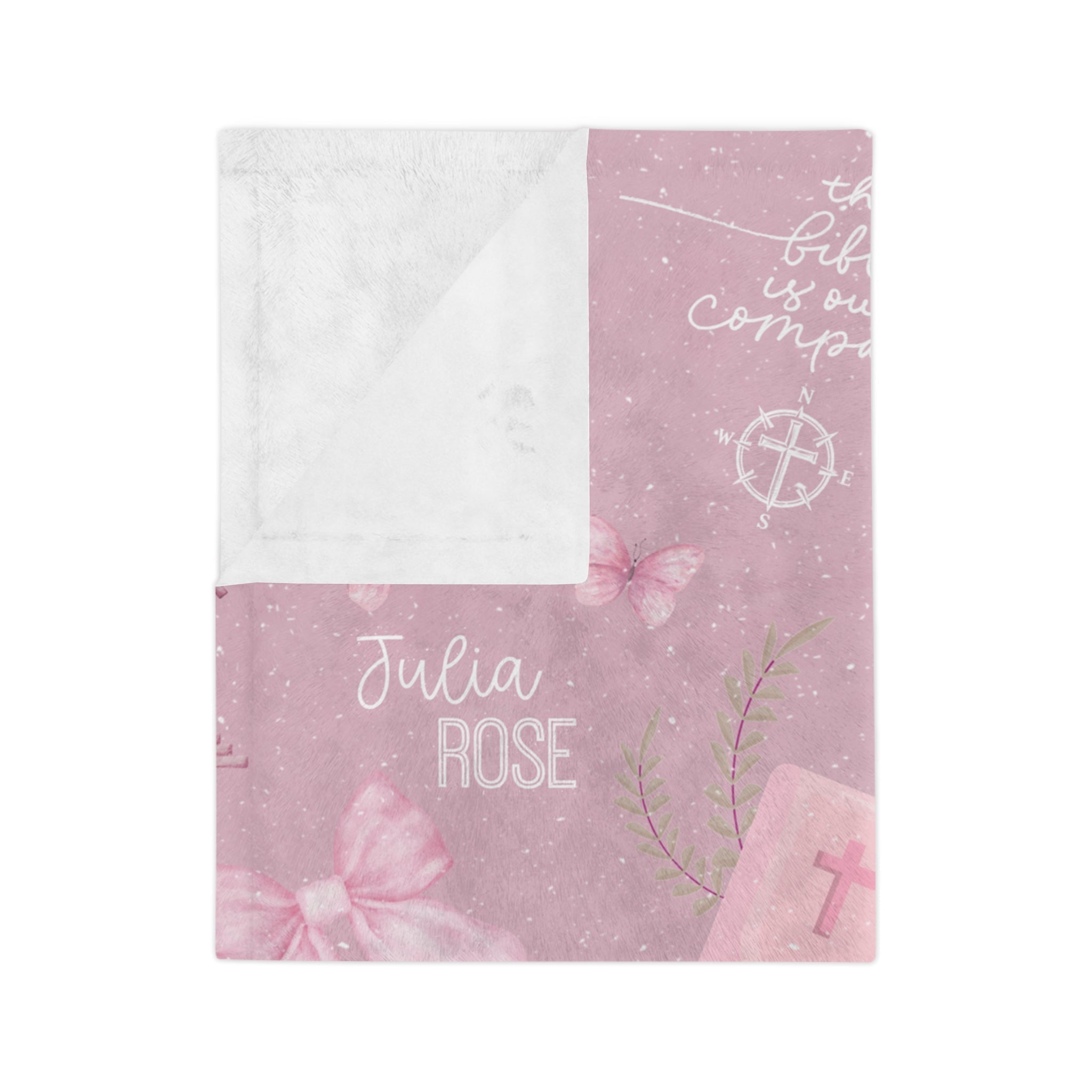 Personalized Bible is Our Compass Minky Blanket - Two & Gathered
