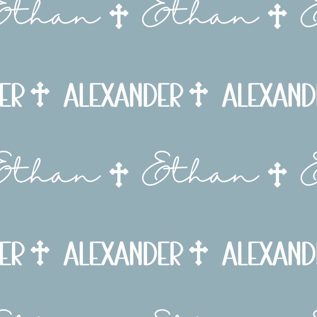 Personalized Blue Baby Name Swaddle Blanket - Two & Gathered