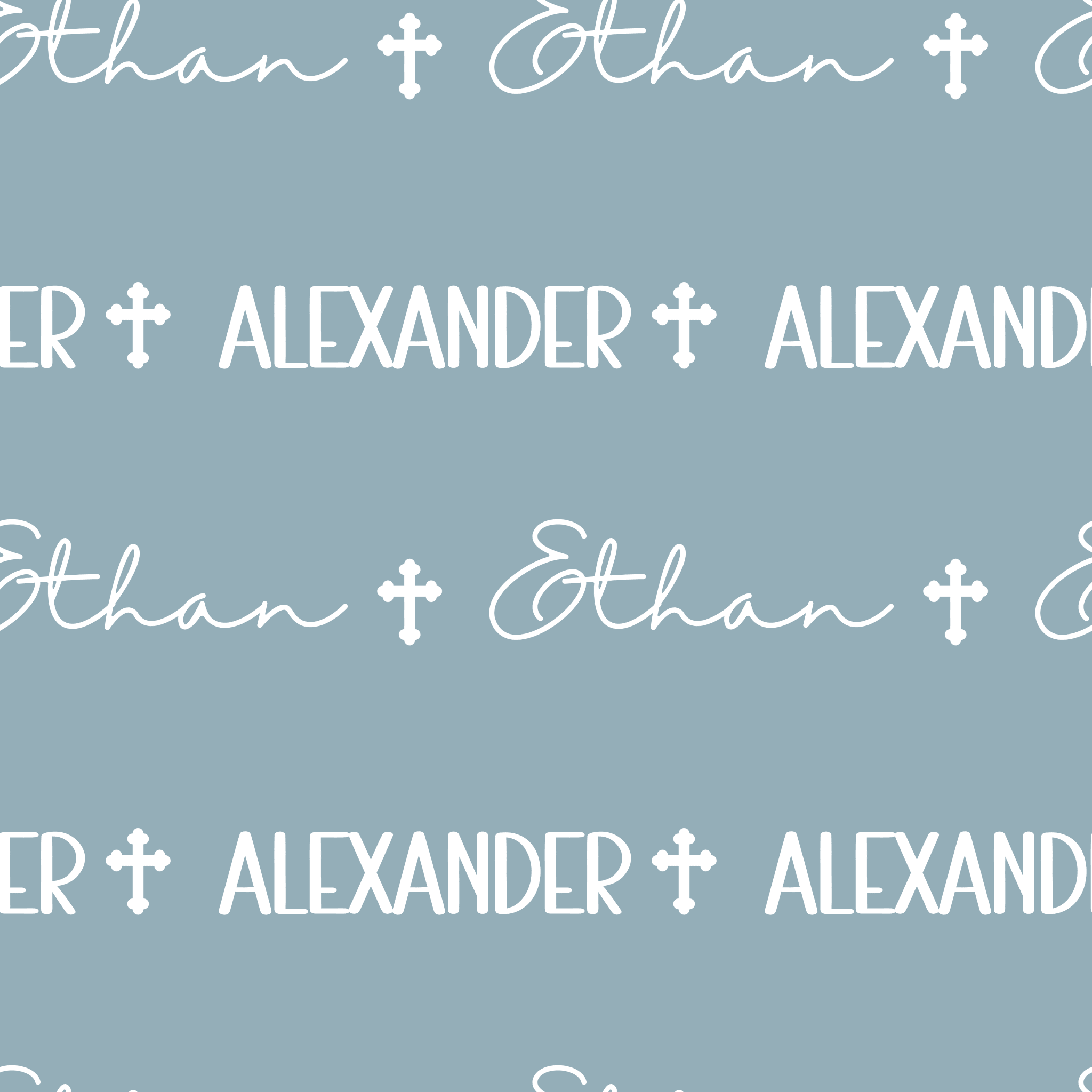 Personalized Blue Baby Name Swaddle Blanket - Two & Gathered
