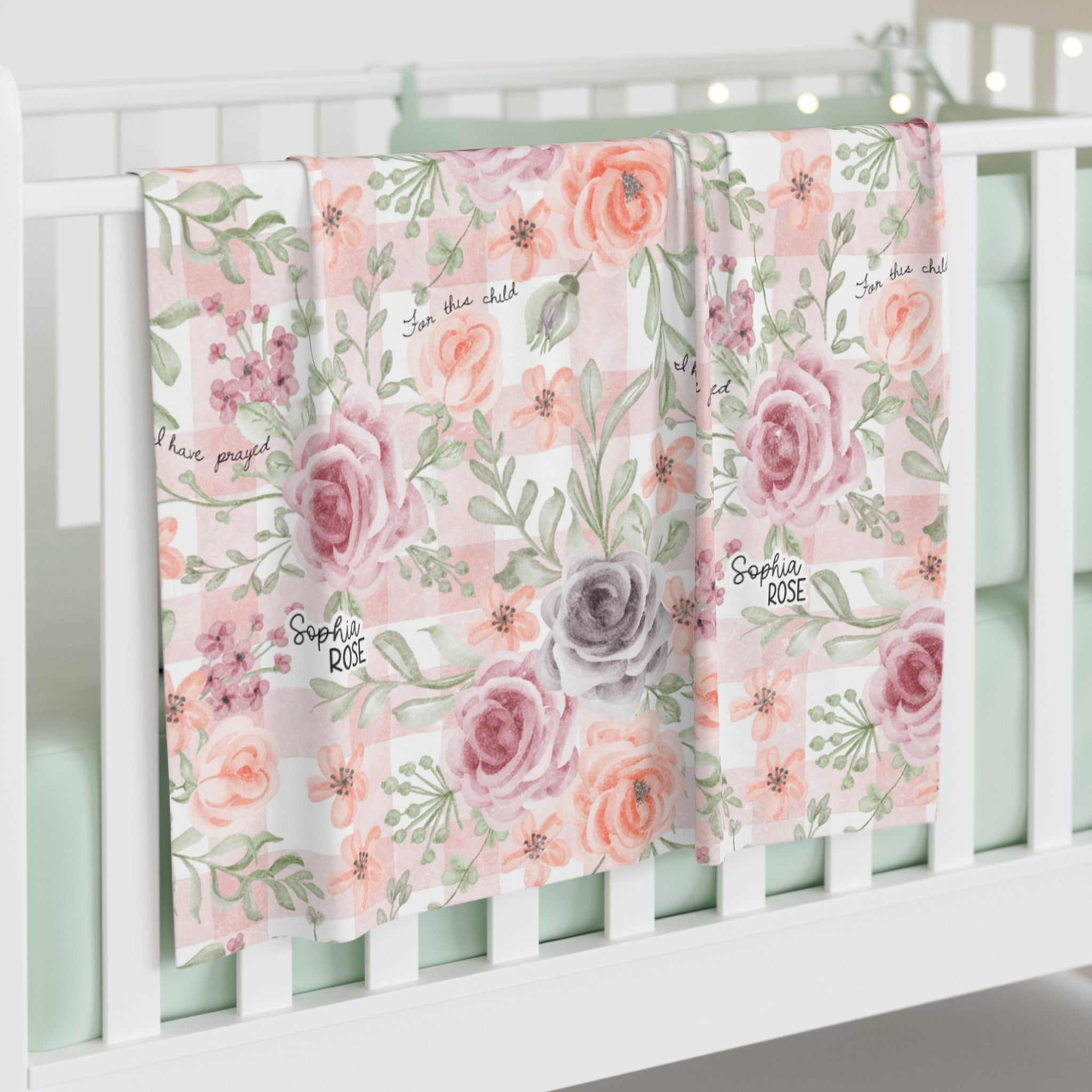 Personalized For This Child I Have Prayed Baby Swaddle Blanket - Two & Gathered
