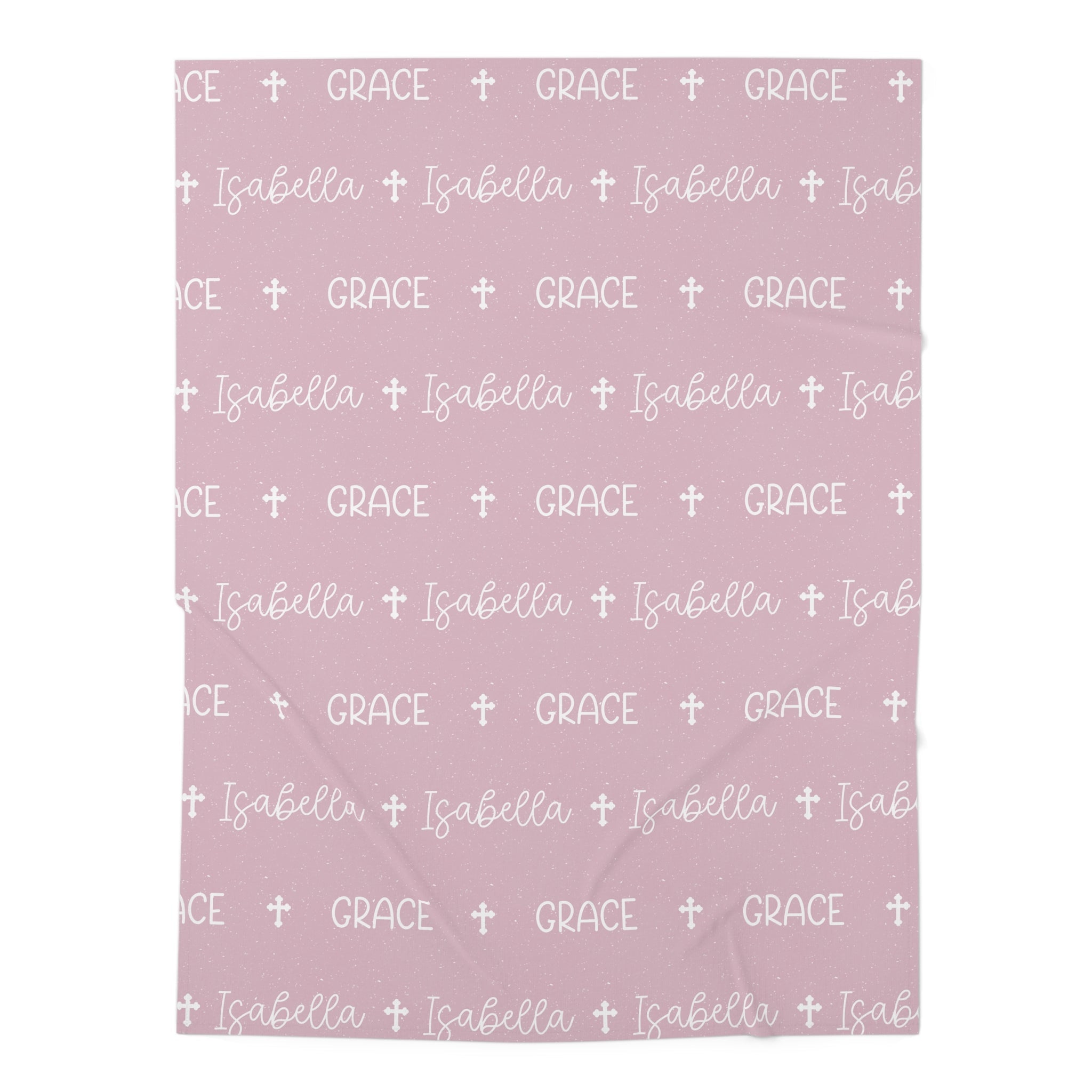 Personalized Pink Baby Name Swaddle Blanket - Two & Gathered