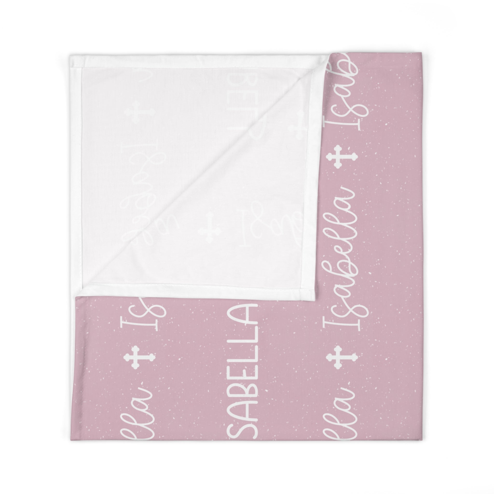 Personalized Pink Baby Name Swaddle Blanket - Two & Gathered