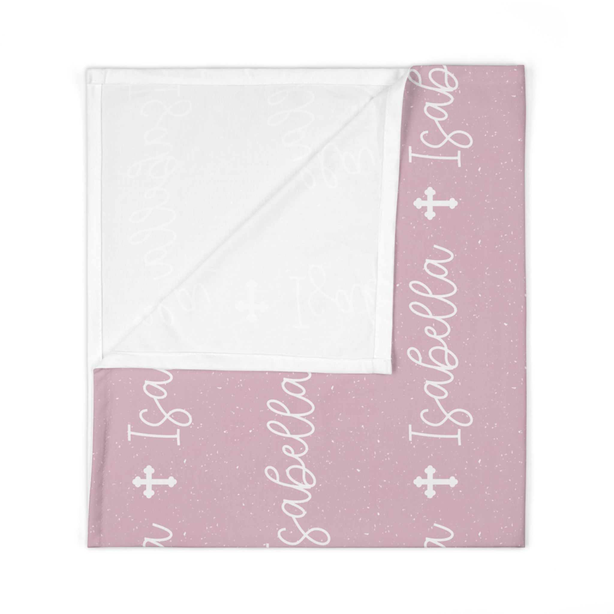 Personalized Pink Baby Name Swaddle Blanket - Two & Gathered