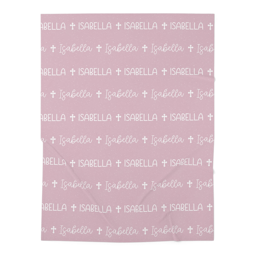 Personalized Pink Baby Name Swaddle Blanket - Two & Gathered