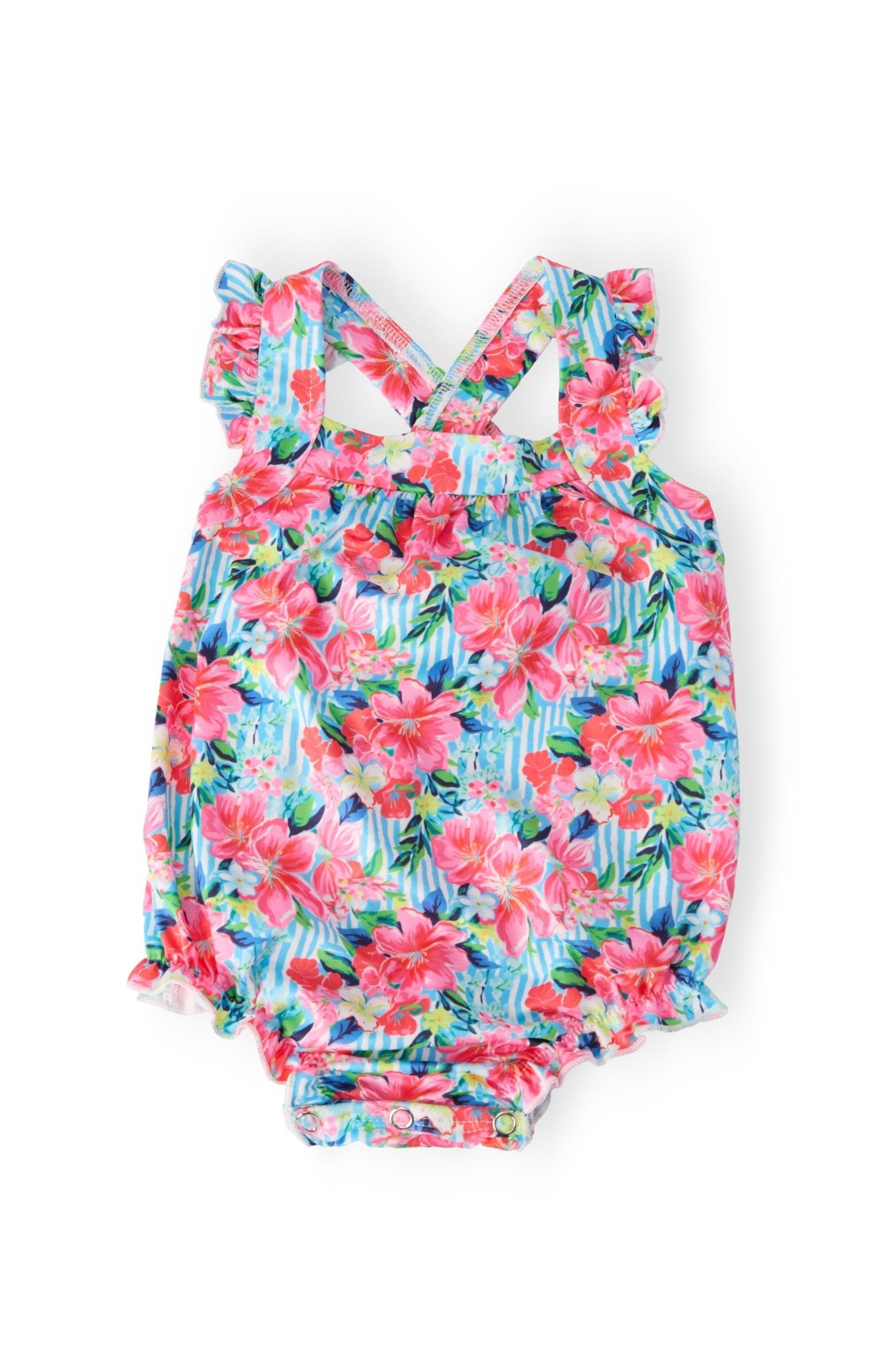 Petals in Paradise Ruffle Cross Back Romper - Two & Gathered