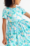 Preppy Daisies S/S Pocket Twirl Dress - Two & Gathered