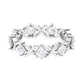 Princess Cut Zircon Gold Crossover Eternity Band Ring - Two & Gathered