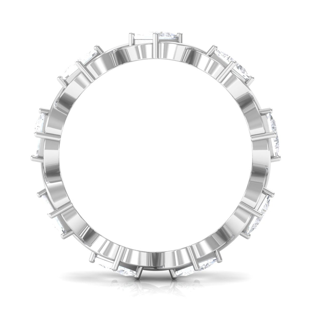 Princess Cut Zircon Gold Crossover Eternity Band Ring - Two & Gathered