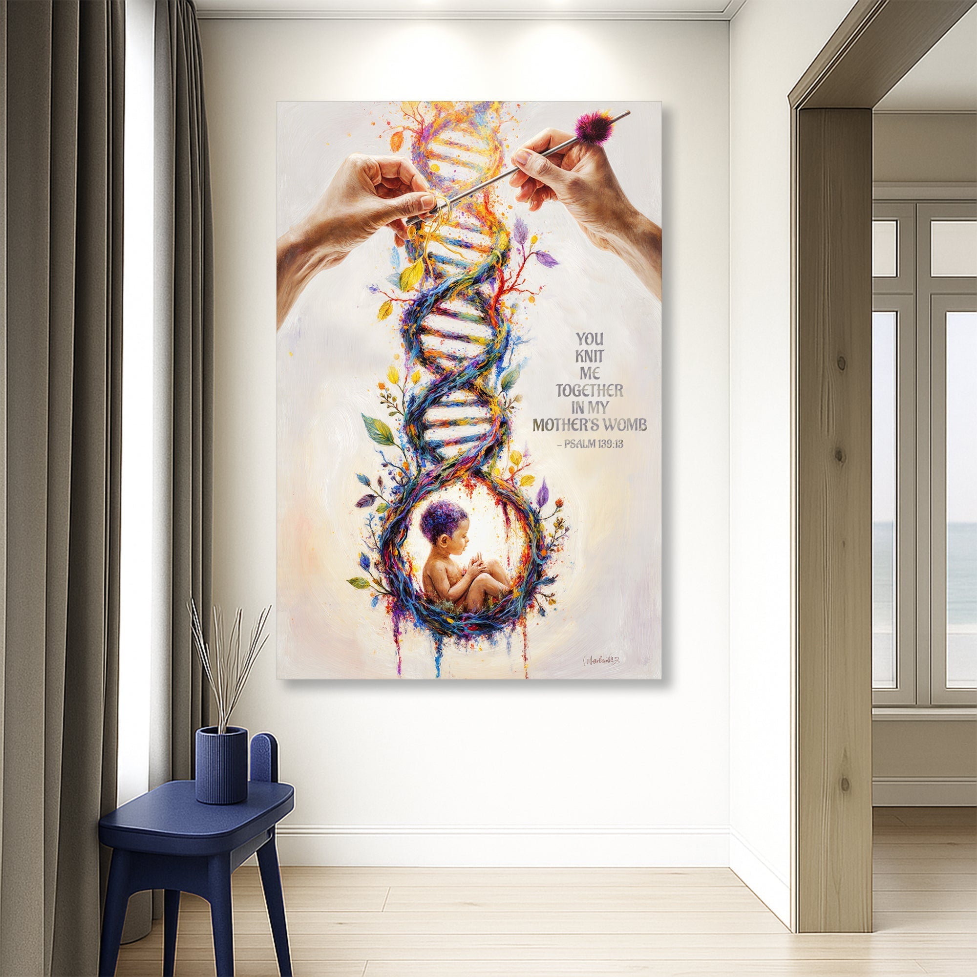 Psalm 139:13 - For You Knit Me In My Mother's Womb Faith Sign - Two & Gathered