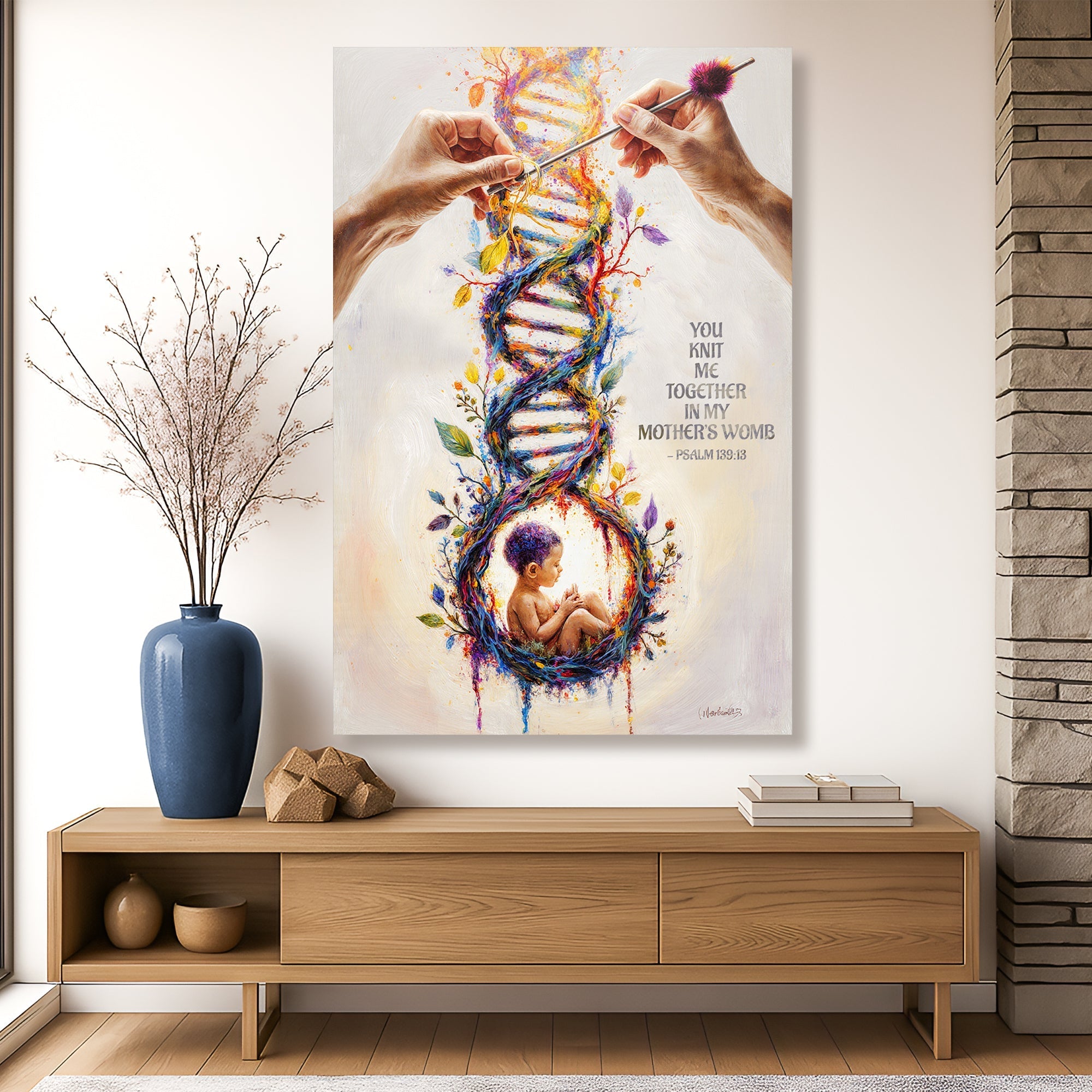 Psalm 139:13 - For You Knit Me In My Mother's Womb Faith Sign - Two & Gathered