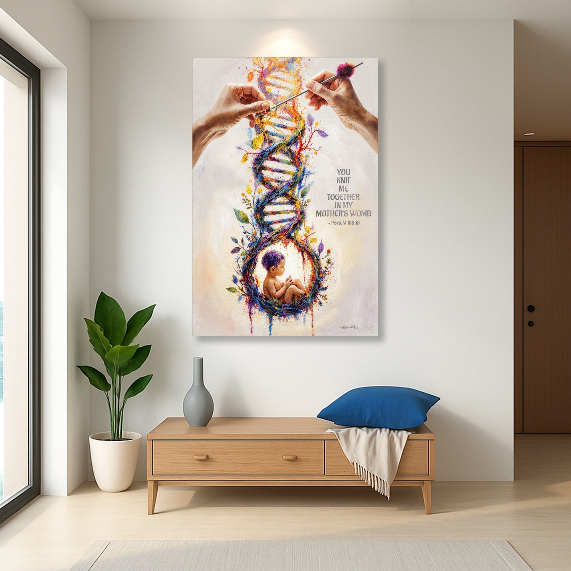 Psalm 139:13 - For You Knit Me In My Mother's Womb Faith Sign - Two & Gathered
