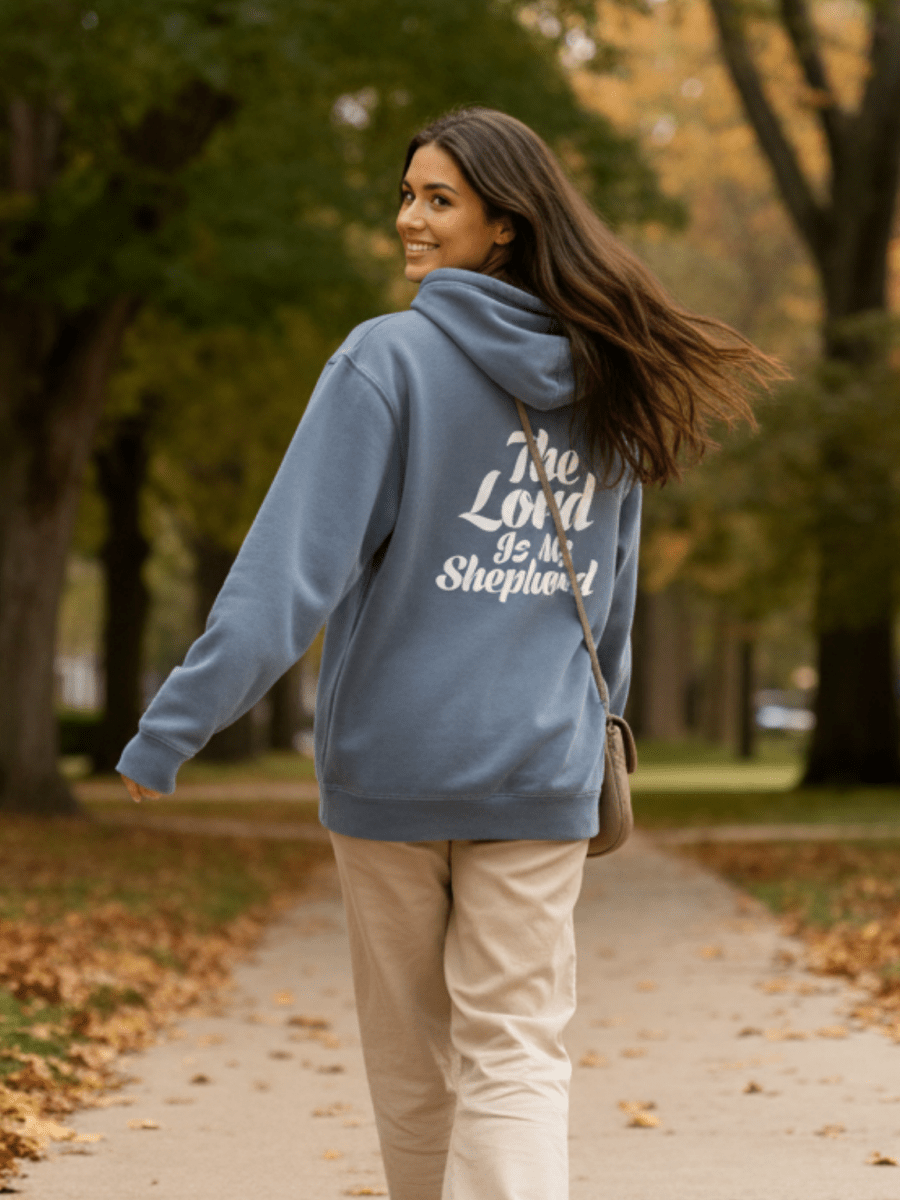 Psalm 23:1 Unisex Pigment - Dyed Hoodie Sweatshirt - Two & Gathered