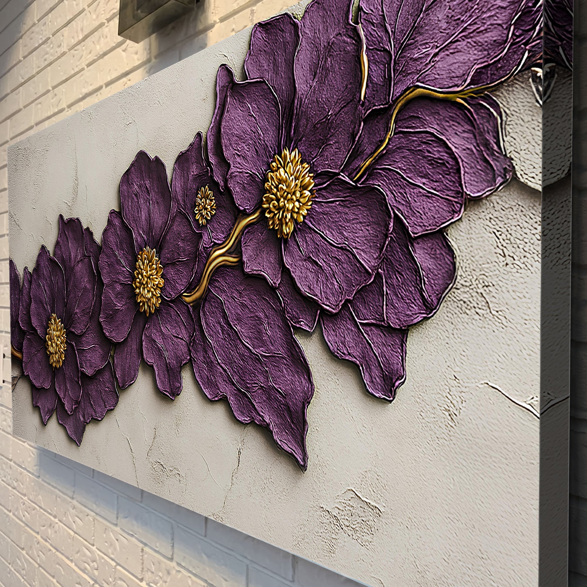 Purple Flower Plaster Wall Art - Two & Gathered