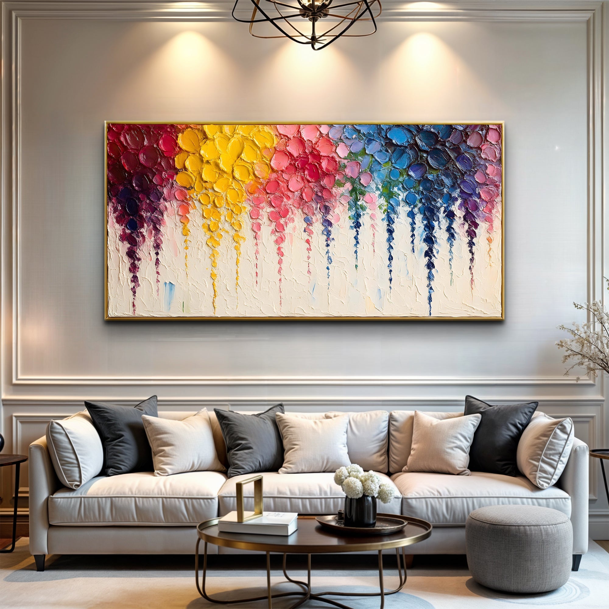 Rainbow Cascade Impasto Wall Art - Two & Gathered