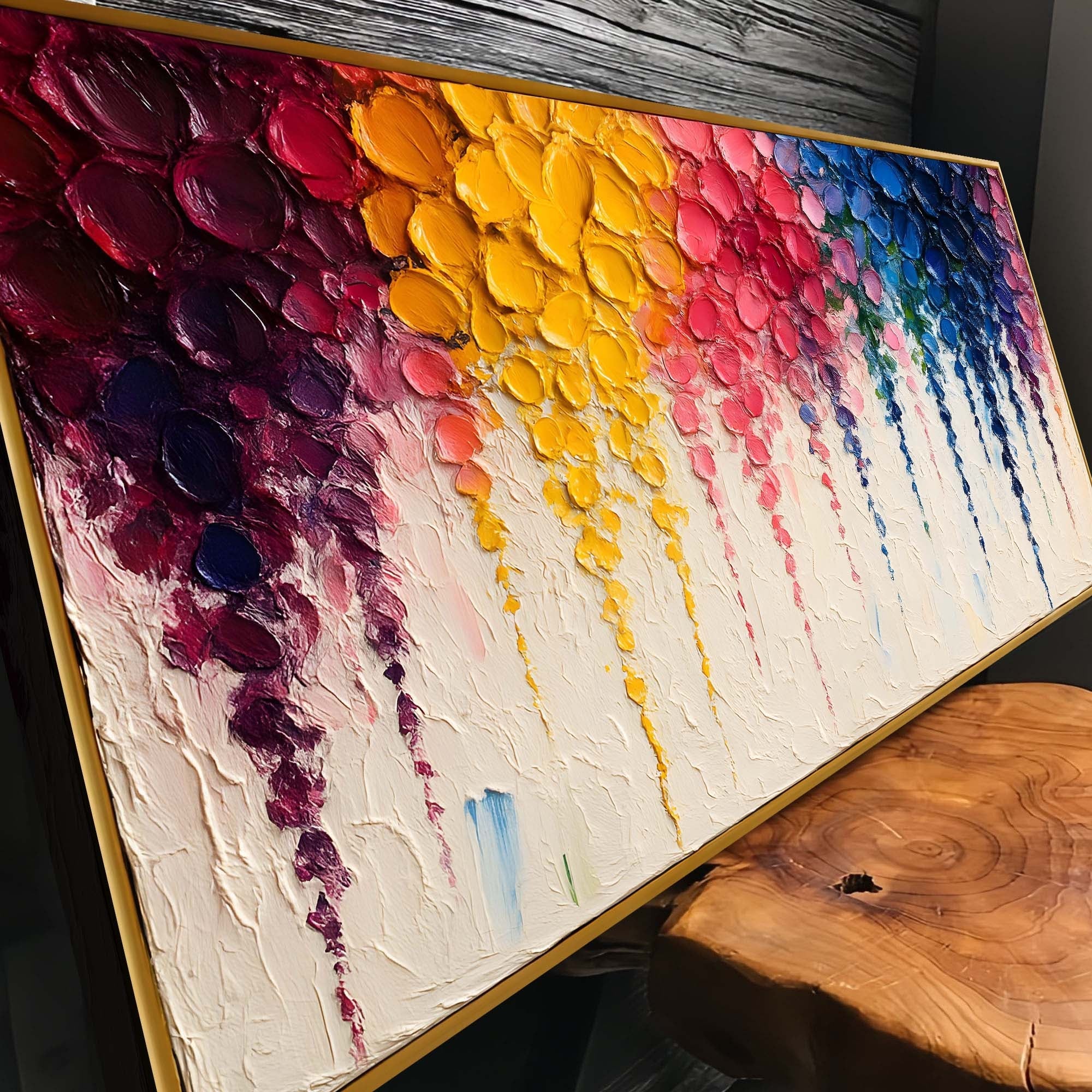 Rainbow Cascade Impasto Wall Art - Two & Gathered