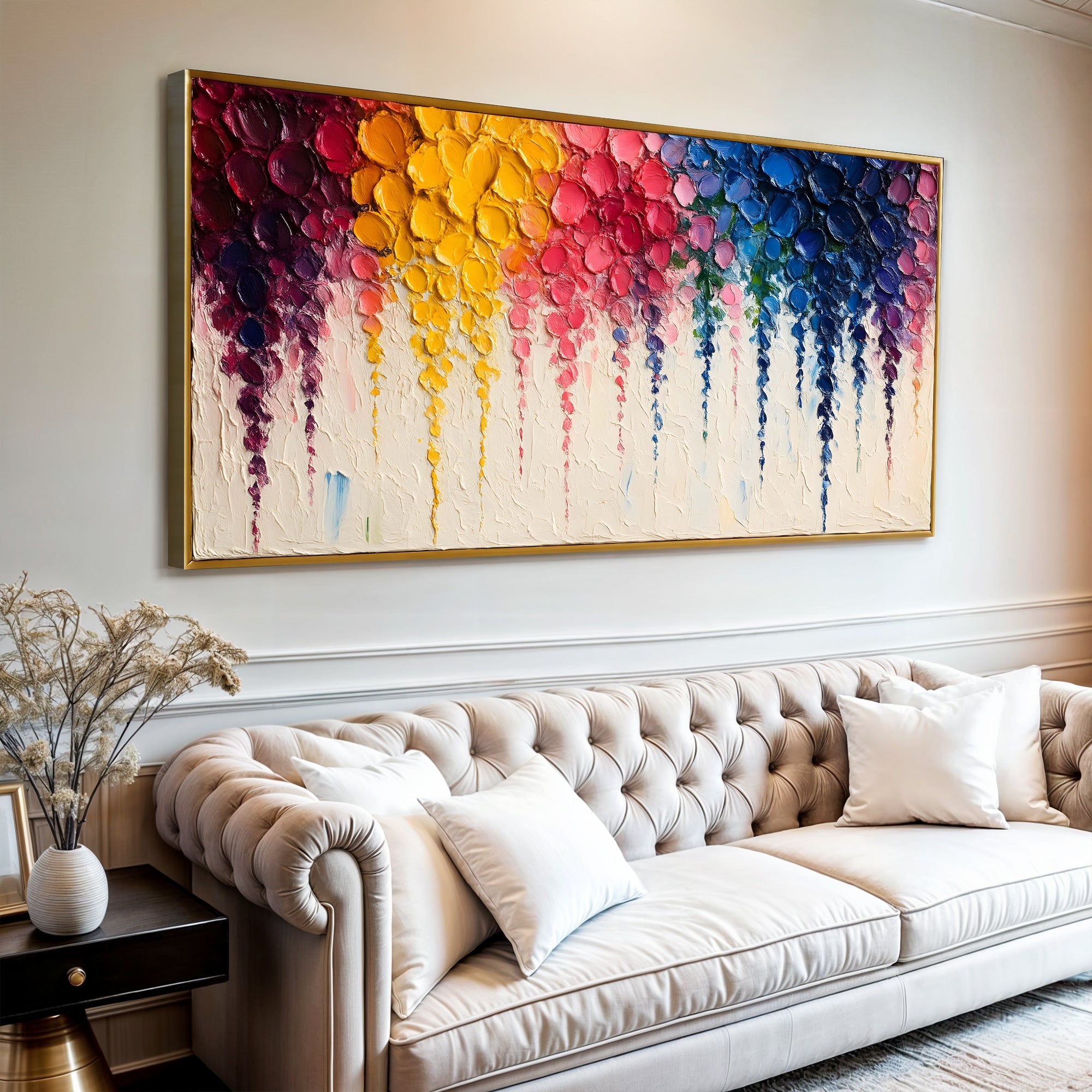 Rainbow Cascade Impasto Wall Art - Two & Gathered