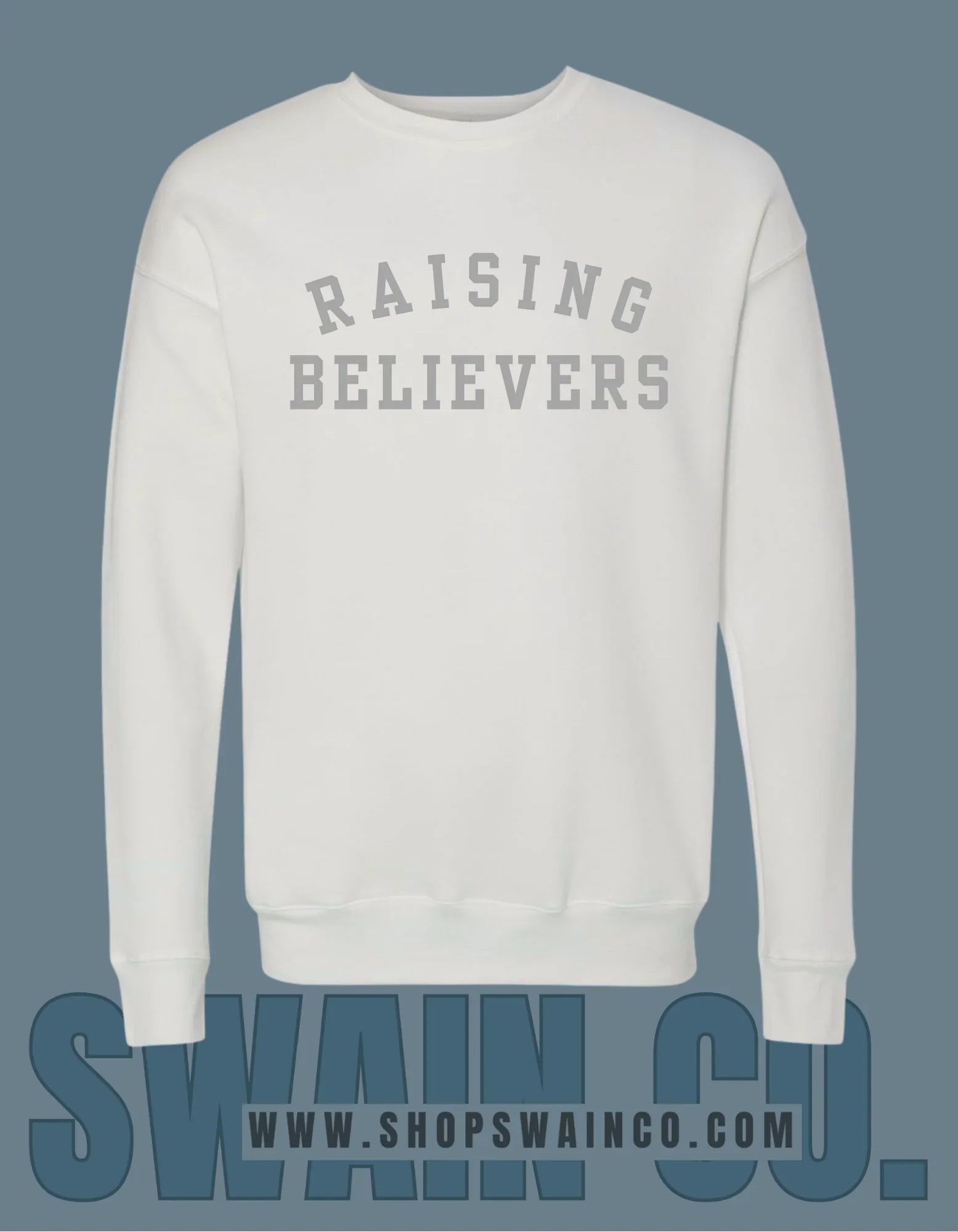 Raising Believers Sweatshirt | Embroidered Bella Canvas Fleece | Christian Mom Gift | Faith Based Apparel | Cozy Sweatshirt | Soft Christian Crewneck - Two & Gathered