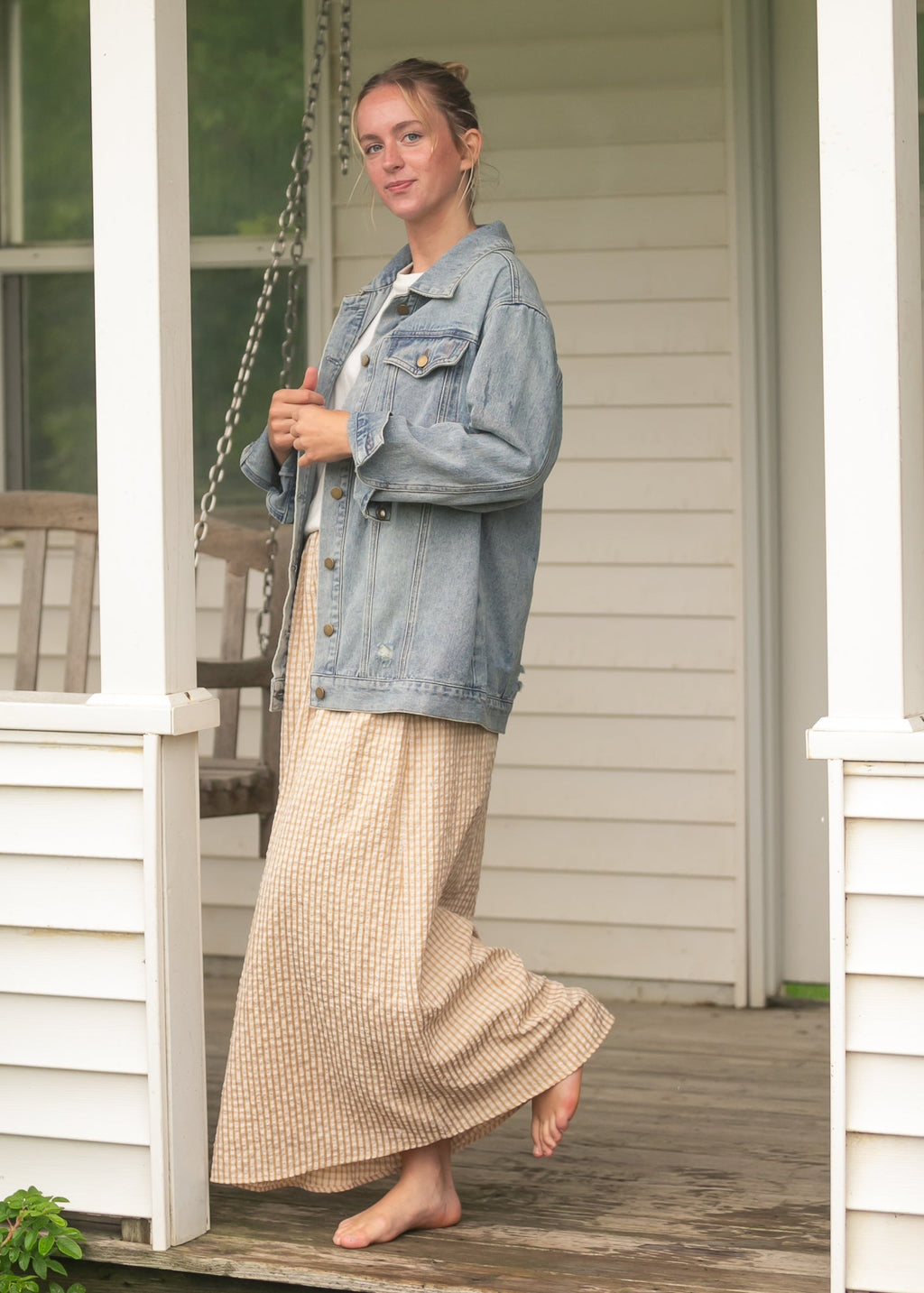 Rayne Modern Gingham Maxi Skirt - Two & Gathered