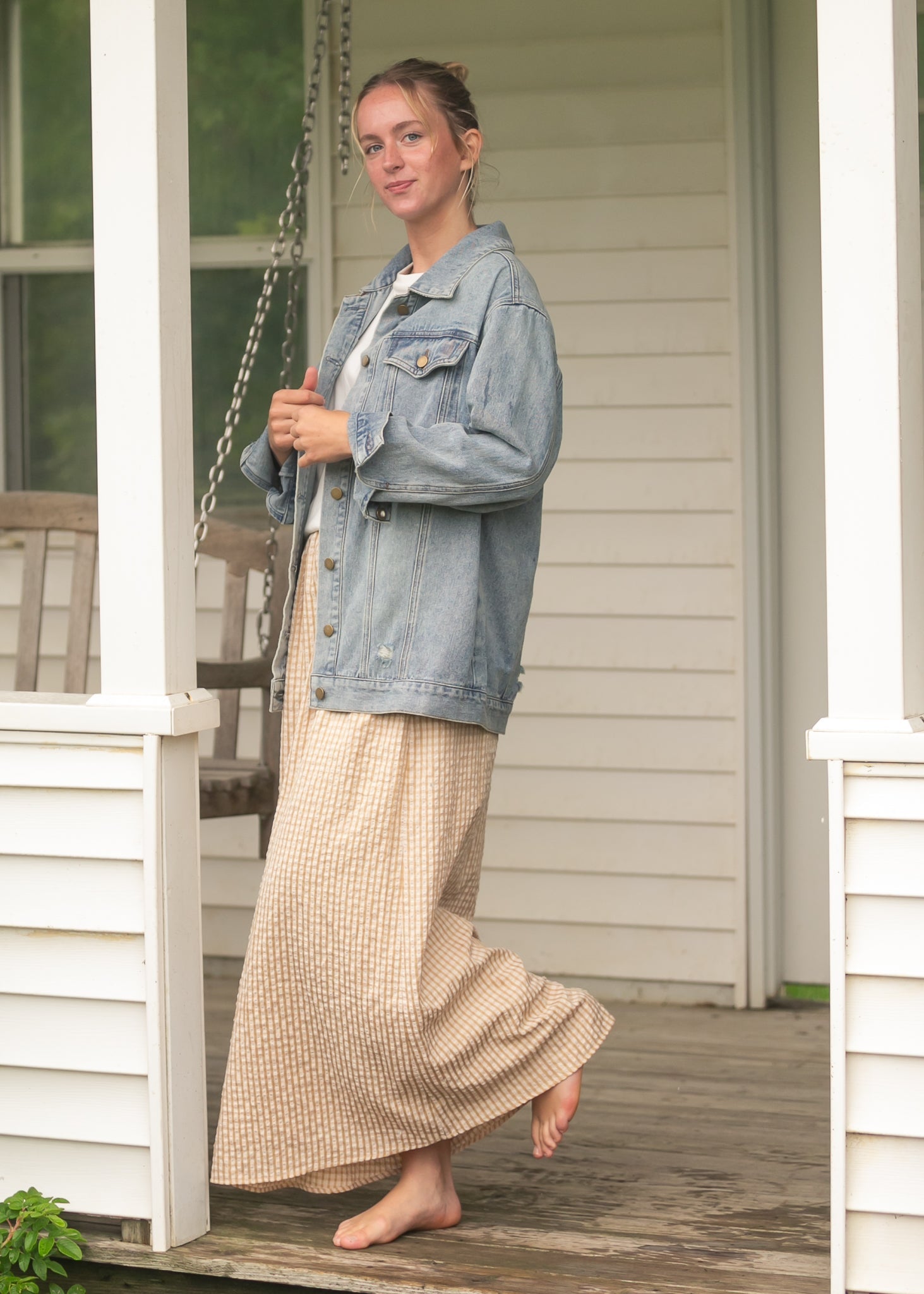 Rayne Modern Gingham Maxi Skirt - Two & Gathered