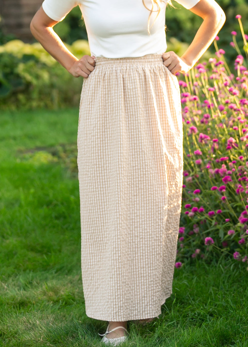 Rayne Modern Gingham Maxi Skirt - Two & Gathered