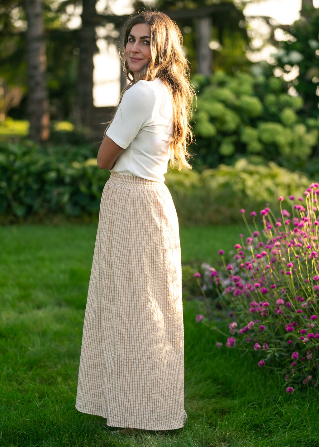 Rayne Modern Gingham Maxi Skirt - Two & Gathered