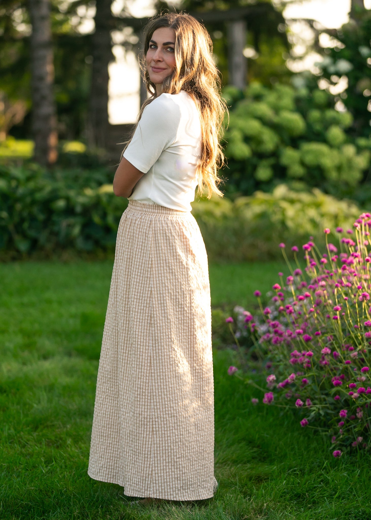 Rayne Modern Gingham Maxi Skirt - Two & Gathered