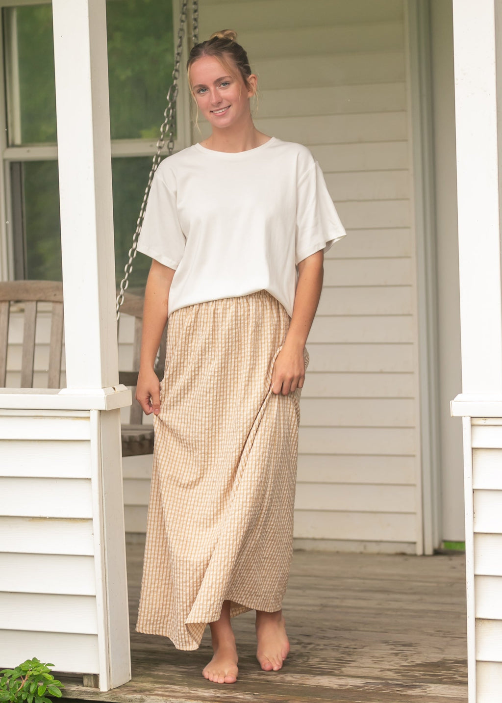 Rayne Modern Gingham Maxi Skirt - Two & Gathered