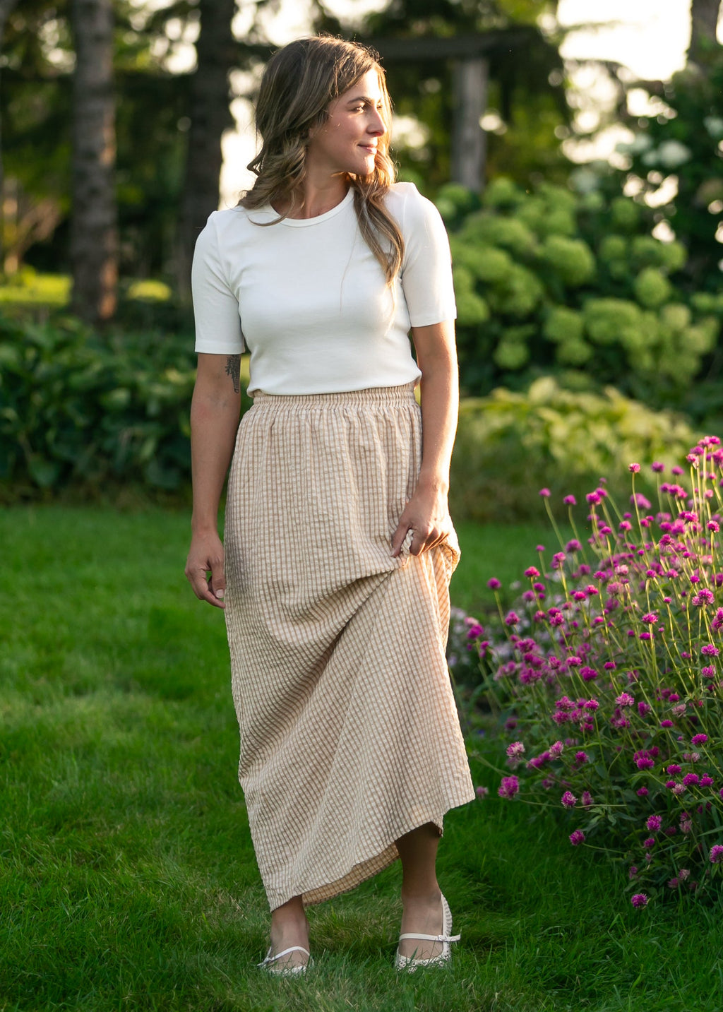Rayne Modern Gingham Maxi Skirt - Two & Gathered