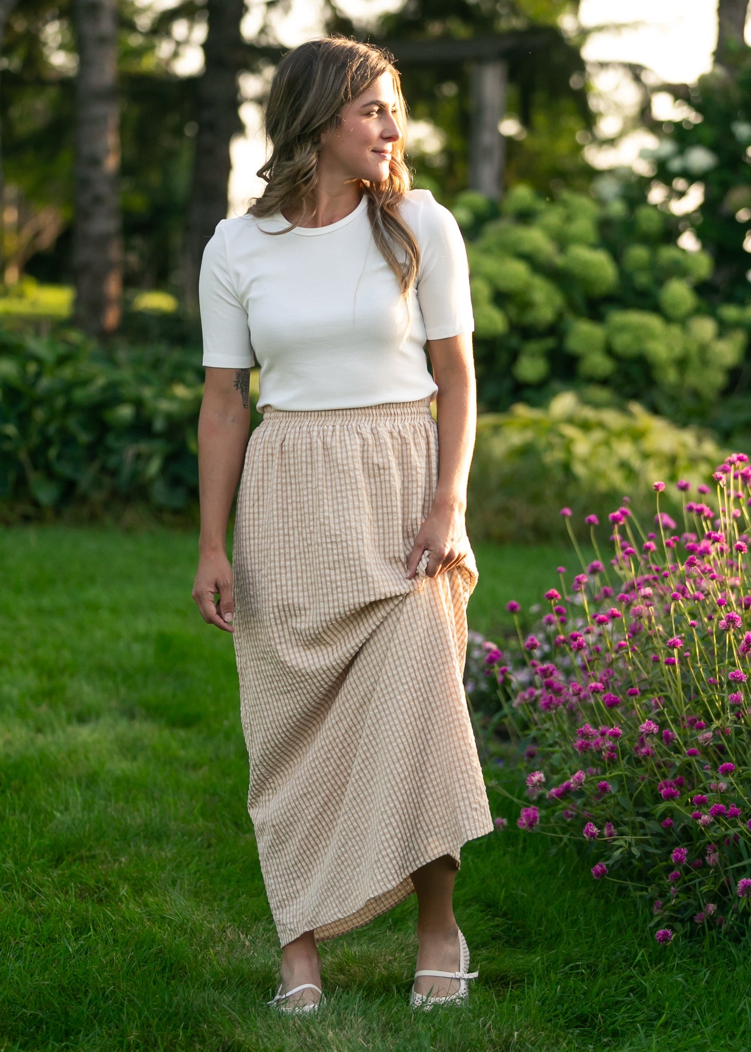Rayne Modern Gingham Maxi Skirt - Two & Gathered