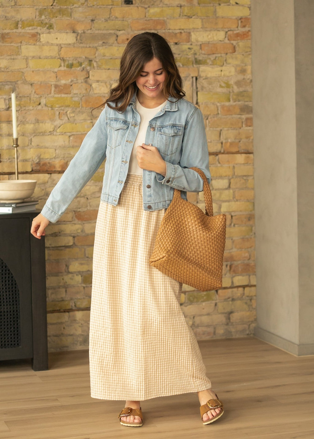 Rayne Modern Gingham Maxi Skirt - Two & Gathered