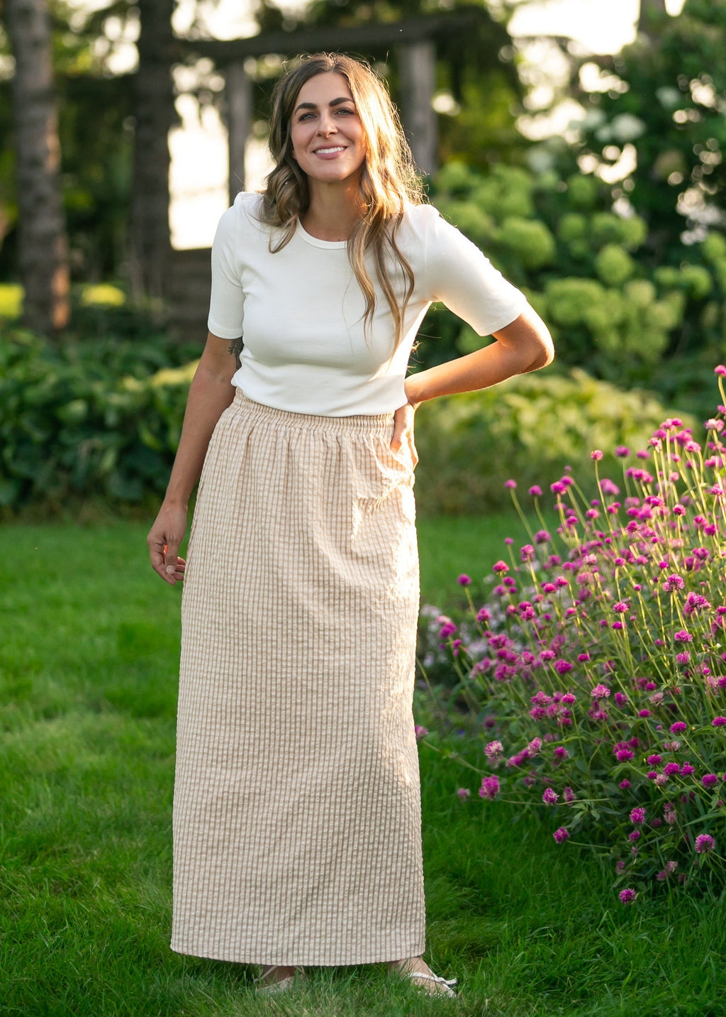 Rayne Modern Gingham Maxi Skirt - Two & Gathered