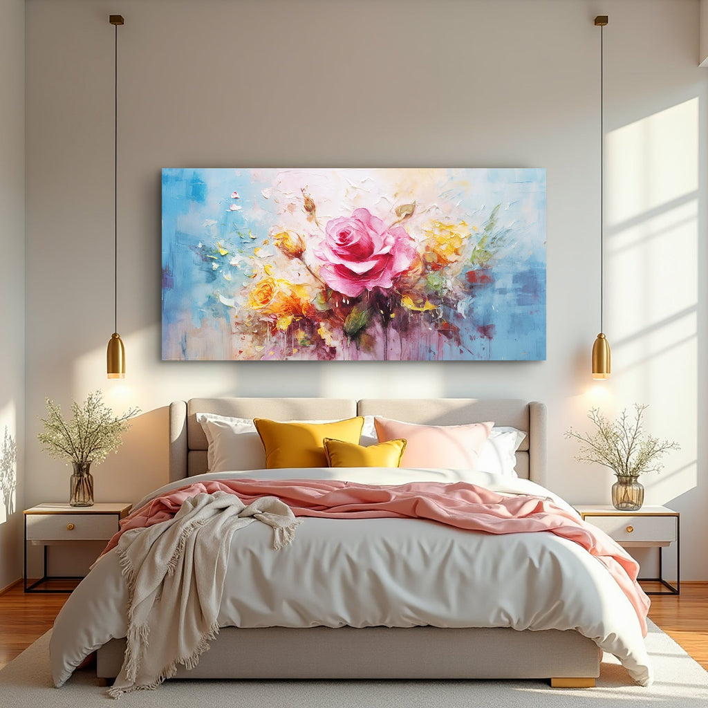 Rose Flower Impasto Wall Art - Two & Gathered