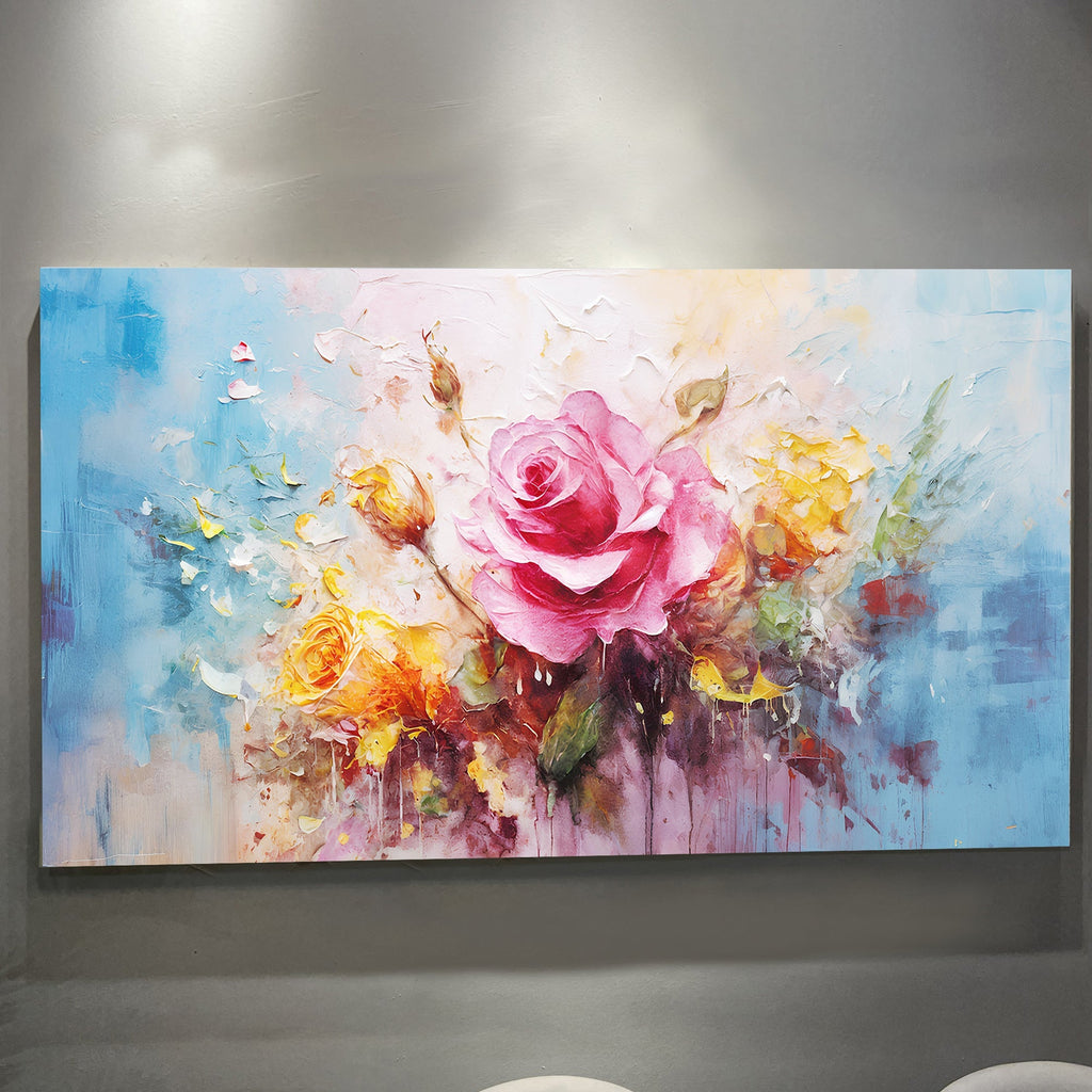 Rose Flower Impasto Wall Art - Two & Gathered