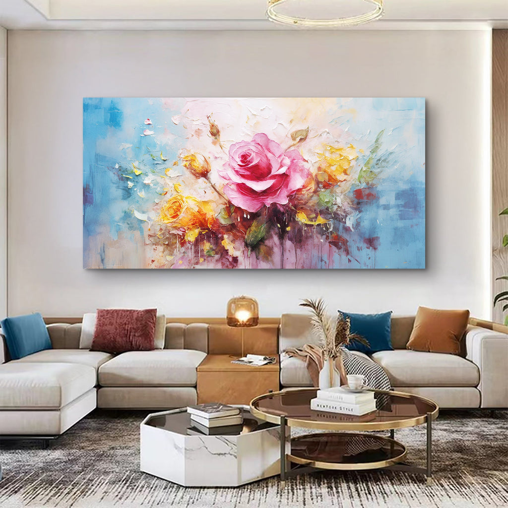 Rose Flower Impasto Wall Art - Two & Gathered