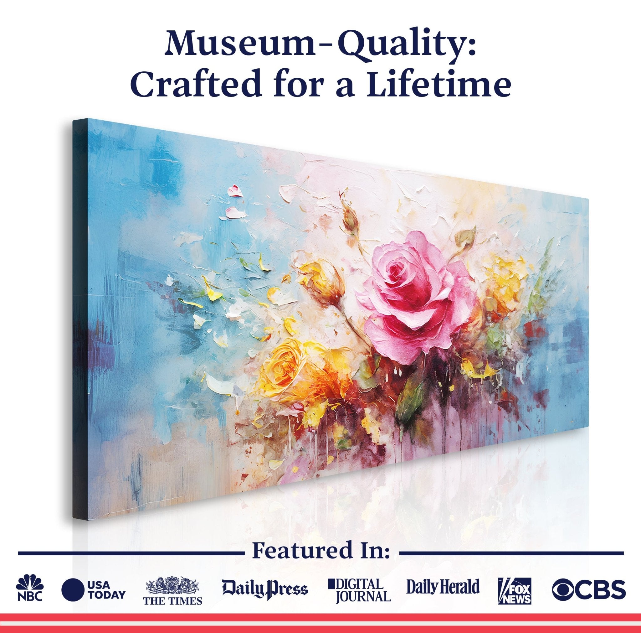 Rose Flower Impasto Wall Art - Two & Gathered