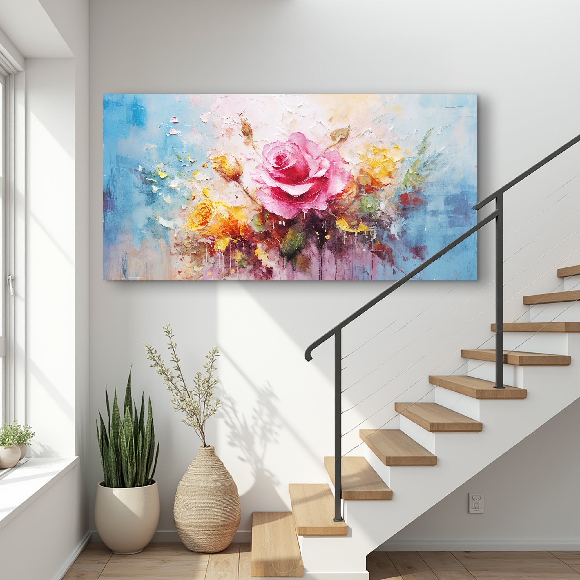 Rose Flower Impasto Wall Art - Two & Gathered