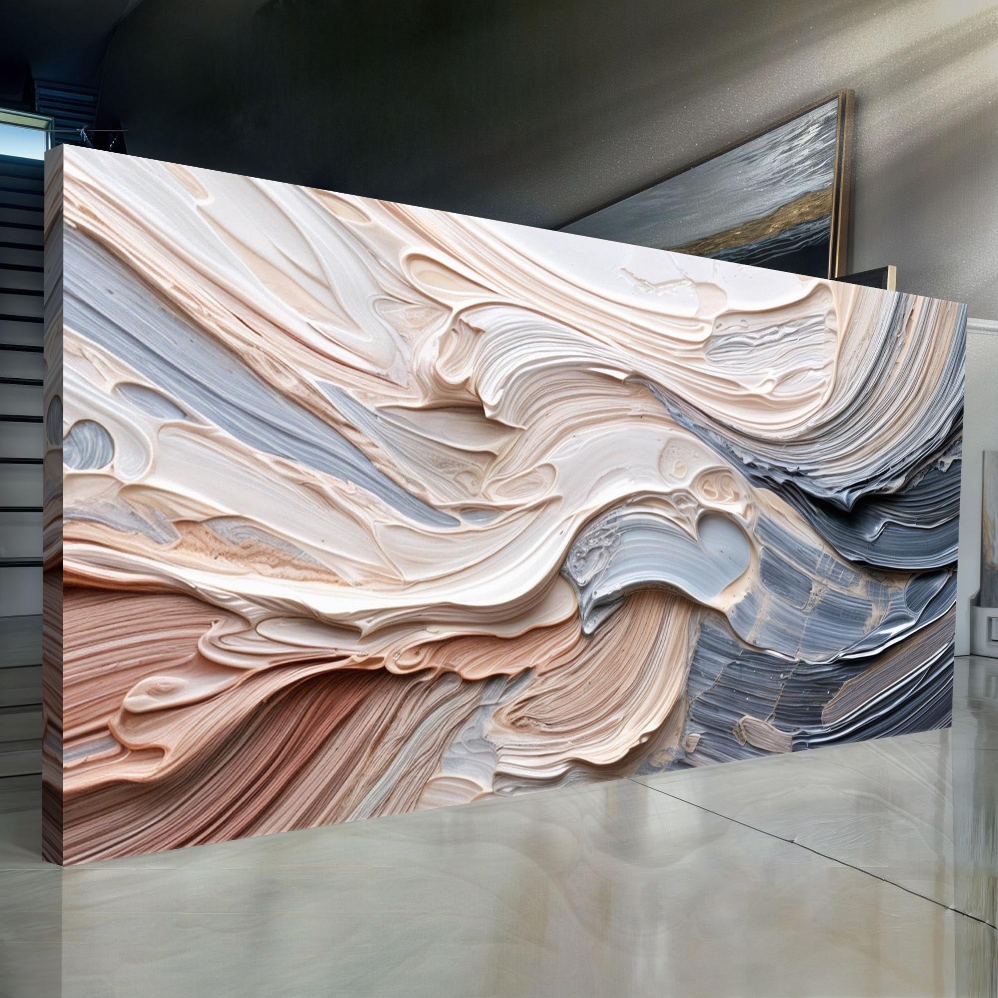 Rough Minimalist Impasto Wall Art - Two & Gathered