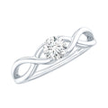 Round Lab Grown Diamond Solitaire Promise Ring in Crossover Shank - Two & Gathered