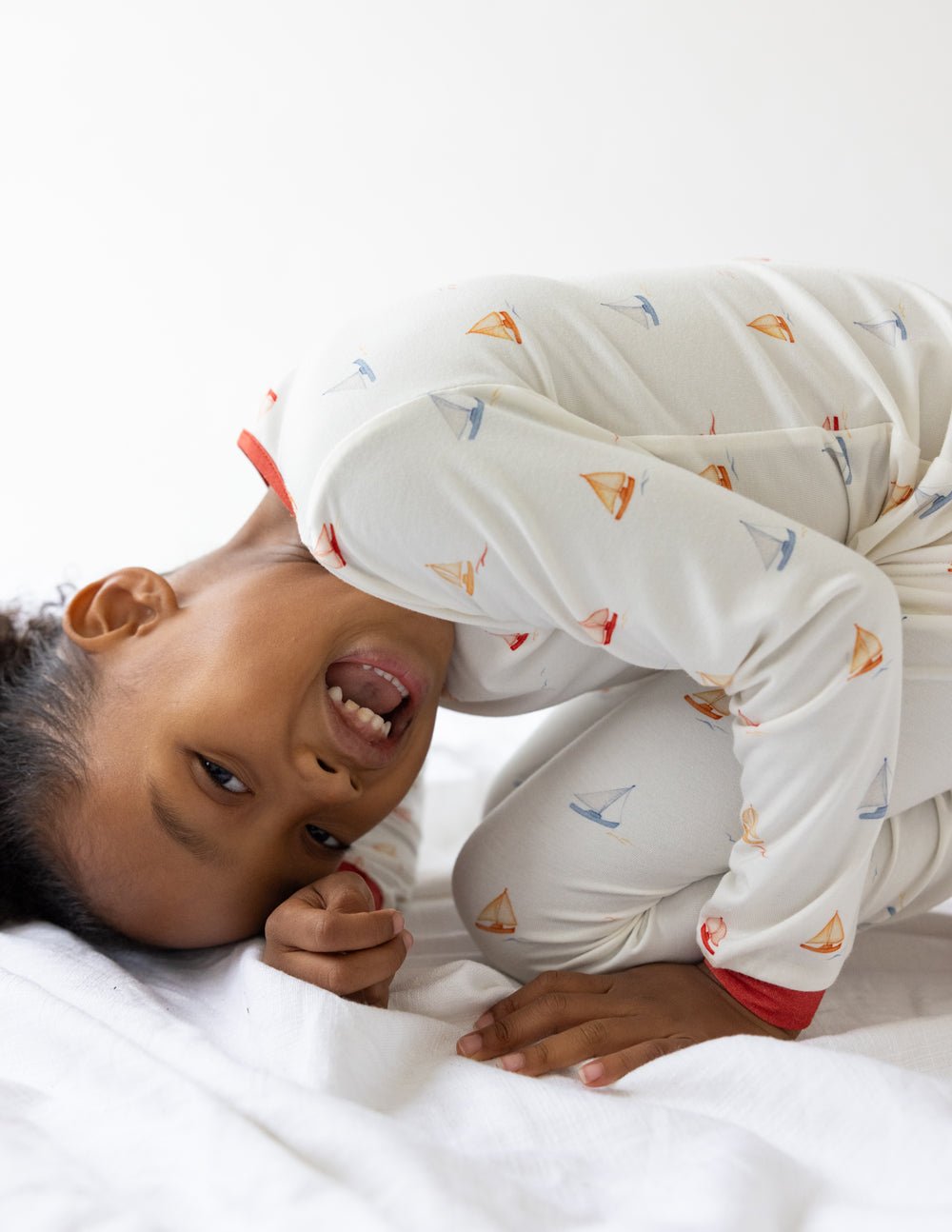 Sailboat Bamboo Kids Pajama Set - Two & Gathered