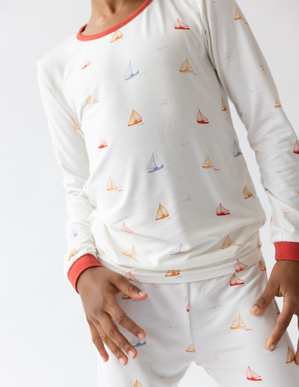 Sailboat Bamboo Kids Pajama Set - Two & Gathered