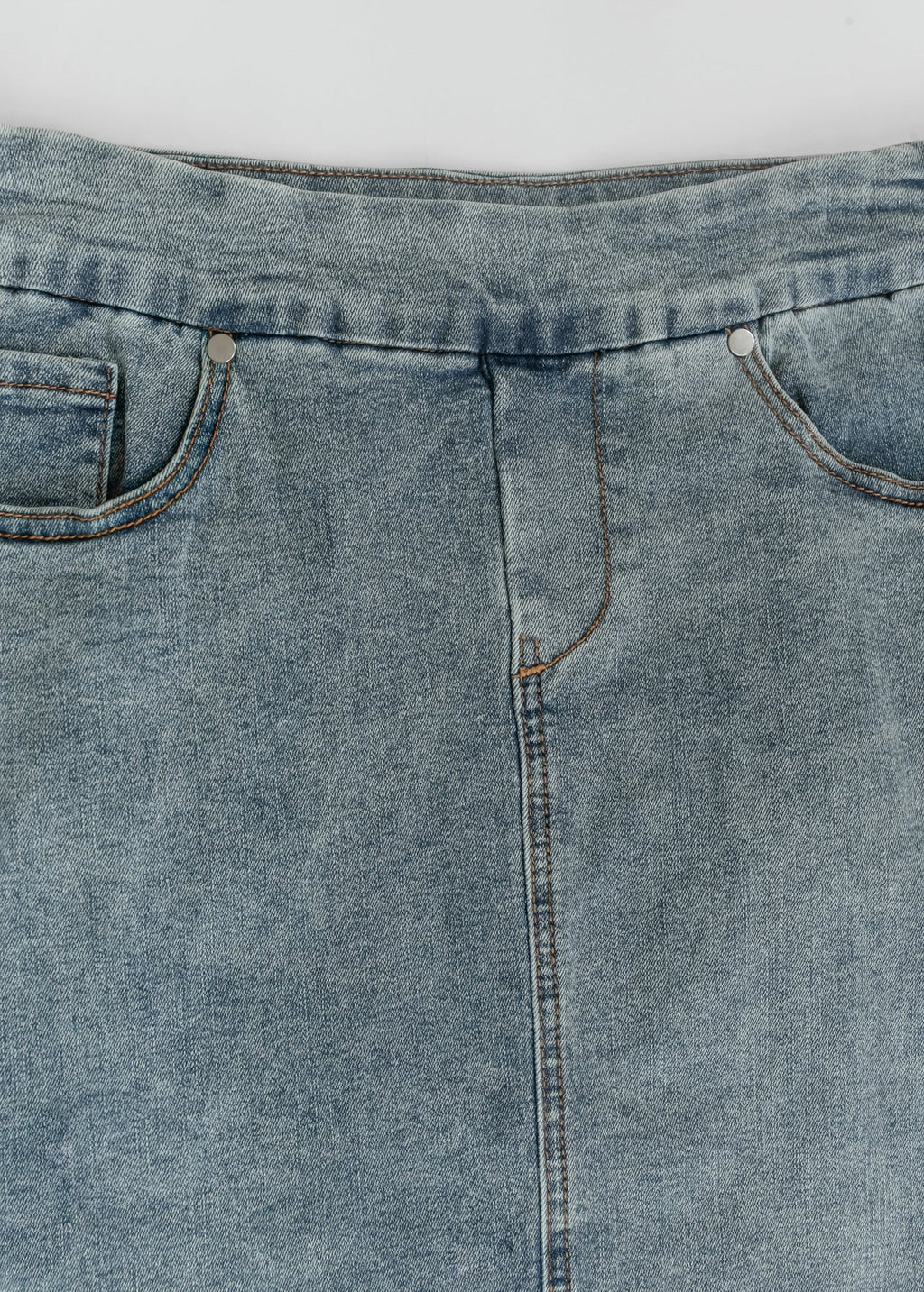 Sandra Classic Wash Midi Denim Skirt - Two & Gathered