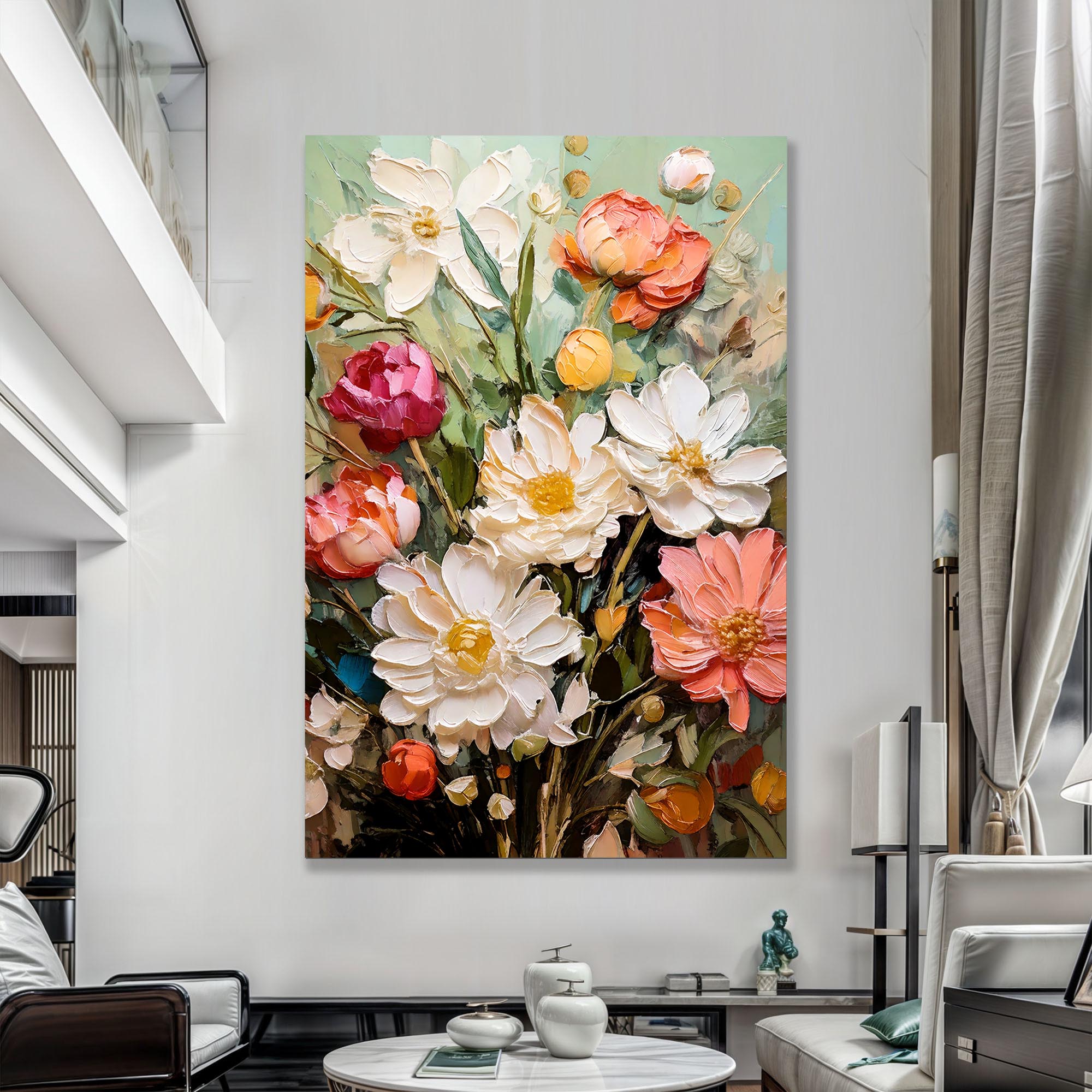 Serene Blossoms Impasto Wall Art - Two & Gathered