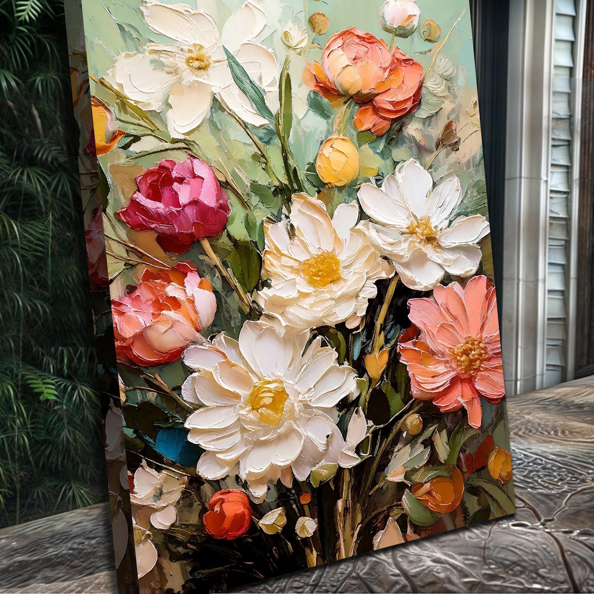 Serene Blossoms Impasto Wall Art - Two & Gathered