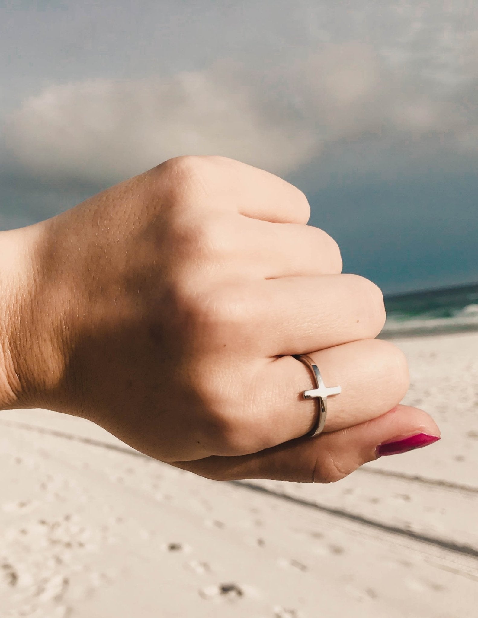 Silver Cross Ring - Two & Gathered