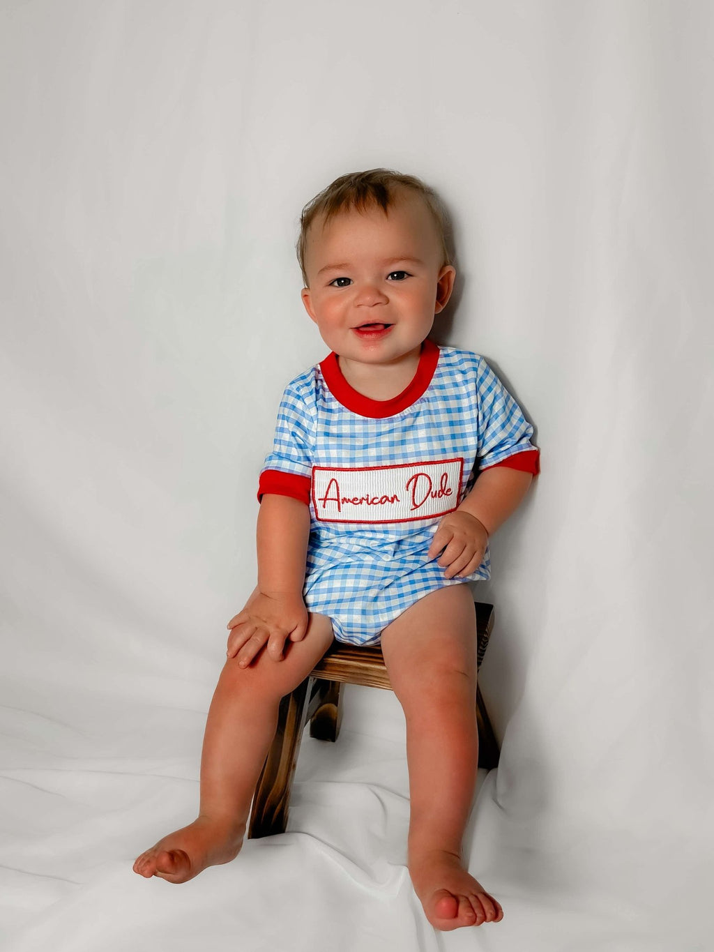 Smocked American dude romper - Two & Gathered