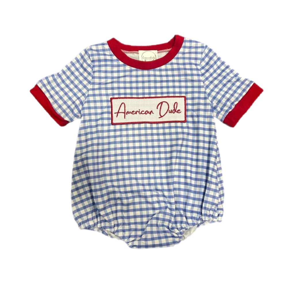 Smocked American dude romper - Two & Gathered