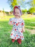 Smocked American honey bows Dress - Two & Gathered