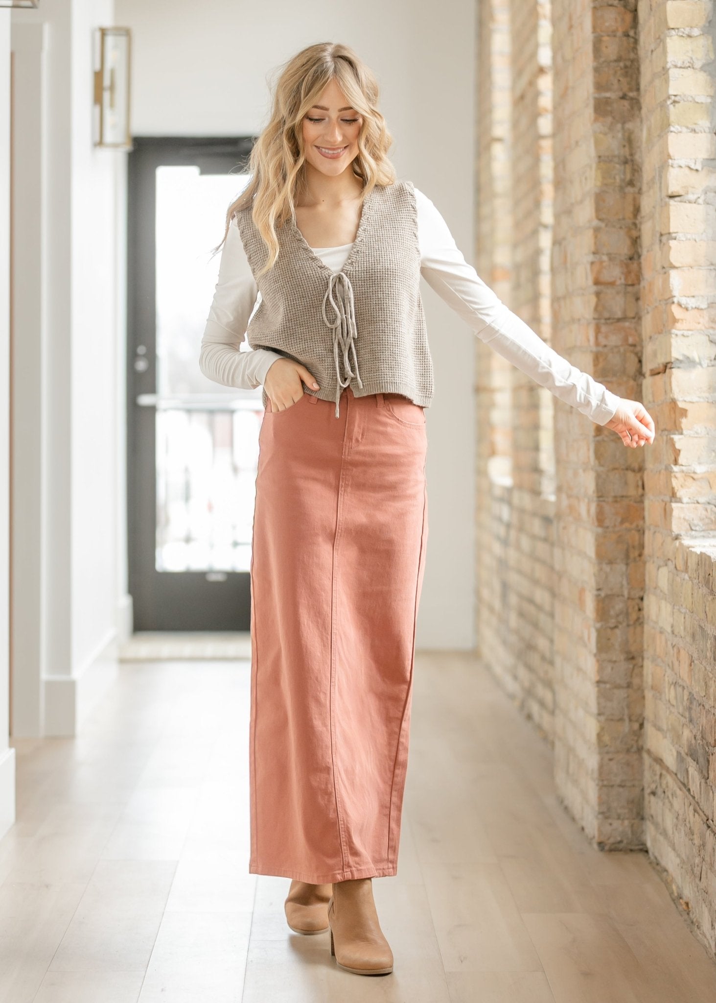 Stella Sienna Denim Maxi Skirt - FINAL SALE - Two & Gathered